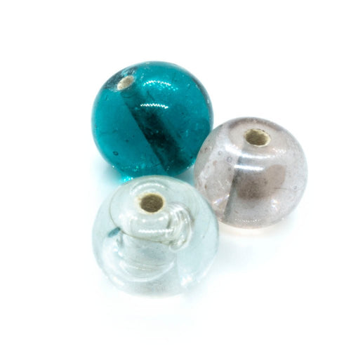Indian Glass Lampwork Transparent Round 12mm Emerald - Affordable Jewellery Supplies
