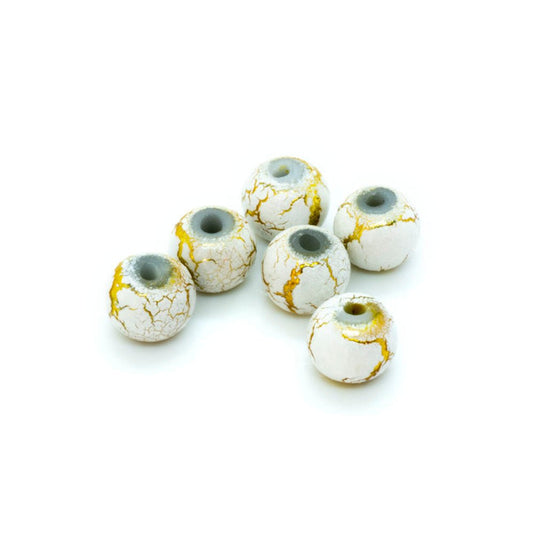 Gold Desert Sun Beads 6mm White - Affordable Jewellery Supplies