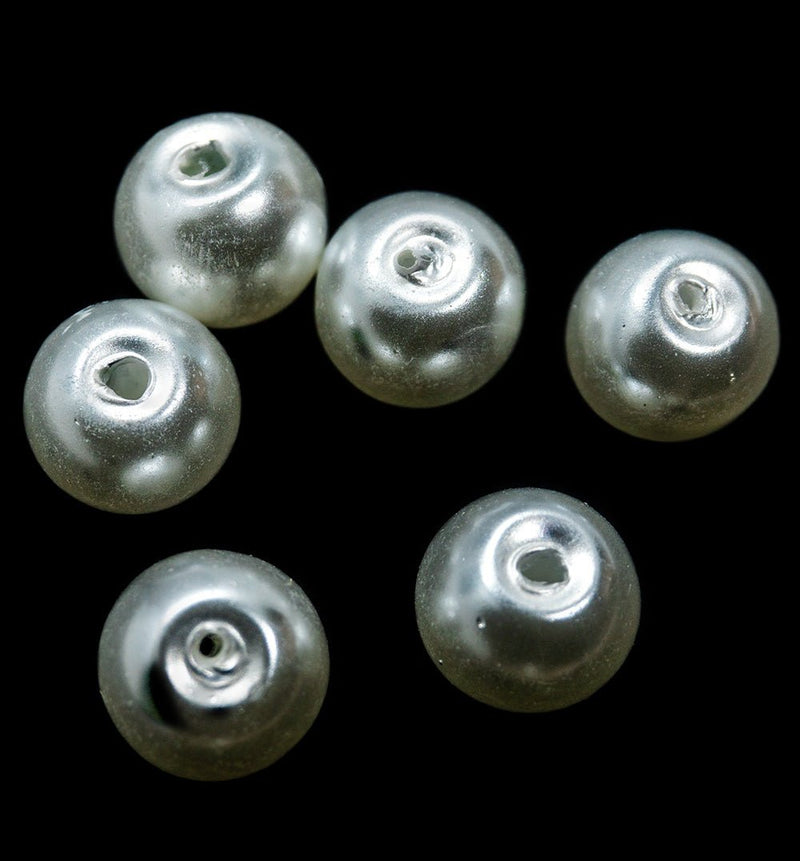 Load image into Gallery viewer, Pearlised Glass Pearl 6mm White - Affordable Jewellery Supplies
