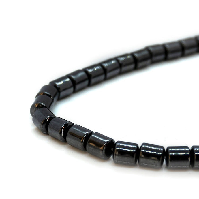 Magnetic Hematite Drum Beads 6mm x 40cm length Black - Affordable Jewellery Supplies