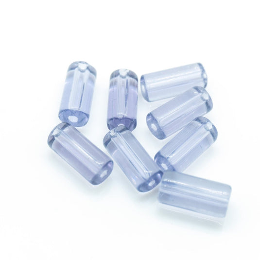 Glass Cylinder 9mm x 4mm Lilac - Affordable Jewellery Supplies