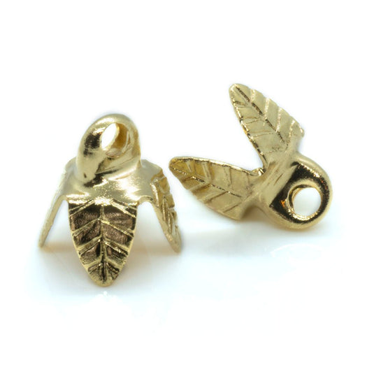 Bead Caps 4 - prong bell 5mm x 6mm Gold plated - Affordable Jewellery Supplies