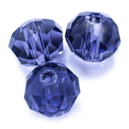 Austrian Crystal Faceted Rondelle 8mm x 6mm Purple - Affordable Jewellery Supplies