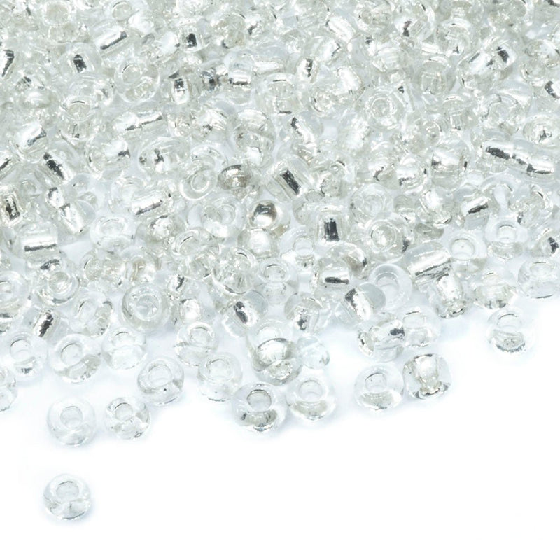Load image into Gallery viewer, Silver Lined Seed Beads 11/0 Clear - Affordable Jewellery Supplies
