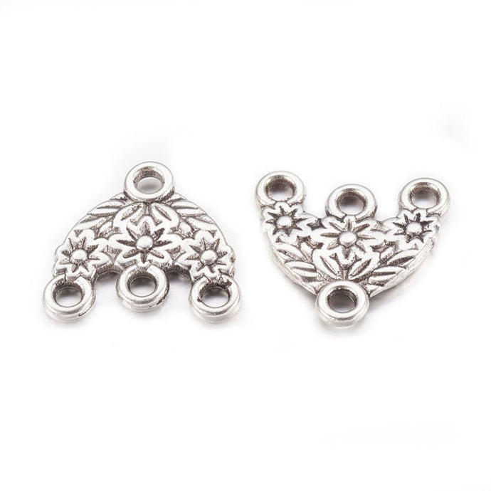 Tibetan Style Hat Connector 16mm x 15mm x 2mm Antique Silver - Affordable Jewellery Supplies