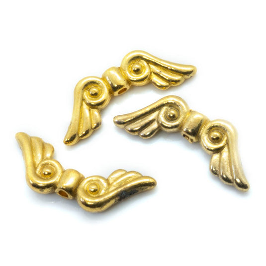 Angel Wings 21mm x 7mm Antique gold plated - Affordable Jewellery Supplies