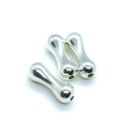 Dogbone 9mm x 3mm Silver plated - Affordable Jewellery Supplies