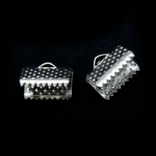 Ribbon Ends 10mm Silver - Affordable Jewellery Supplies