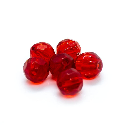 Crystal Glass Faceted Round 6mm Hyacinth - Affordable Jewellery Supplies