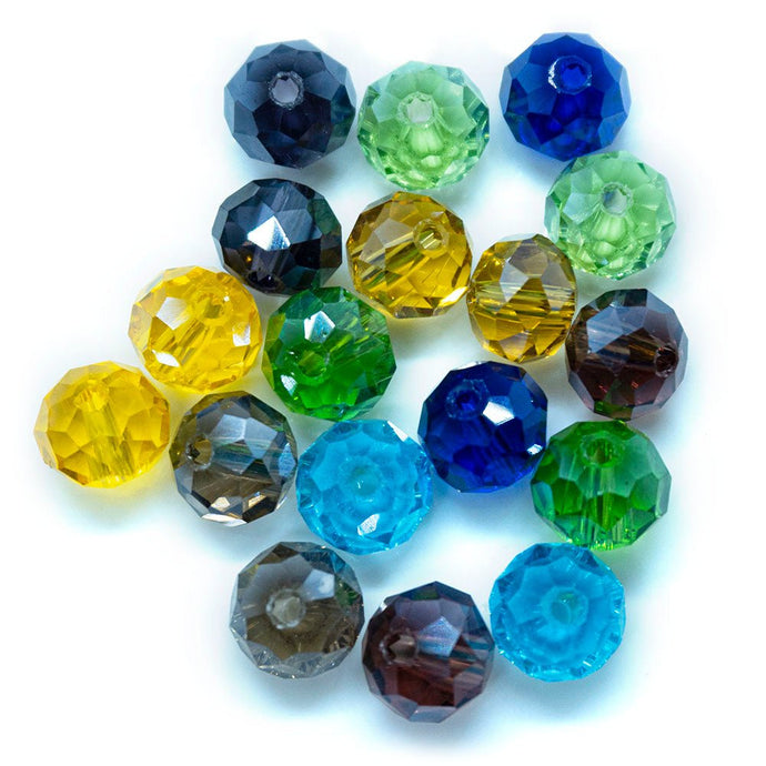 Electroplated Glass Faceted Rondelle 8mm x 6mm Grey - Affordable Jewellery Supplies