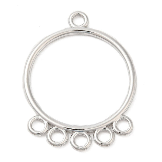 304 Stainless Steel Round Chandelier Connector 40mm x 30mm x 2mm Stainless Steel - Affordable Jewellery Supplies