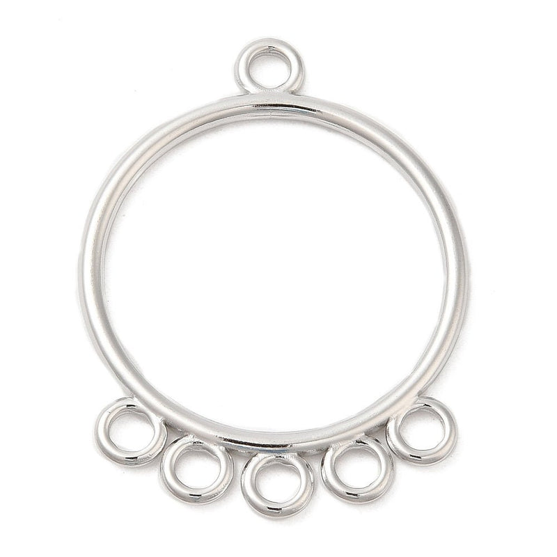 Load image into Gallery viewer, 304 Stainless Steel Round Chandelier Connector 40mm x 30mm x 2mm Stainless Steel - Affordable Jewellery Supplies
