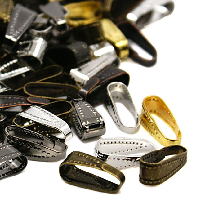 Plated Brass Snap On Bail 11mm x 4mm Mixed - Affordable Jewellery Supplies
