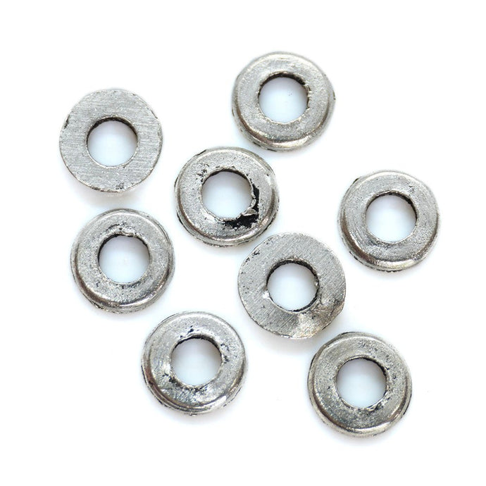 Metal Donut Spacer 6mm x 1mm Antique Silver - Affordable Jewellery Supplies