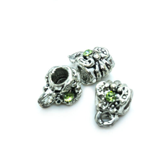 Barrel with Loop & Swarovski 7mm Light Emerald - Affordable Jewellery Supplies