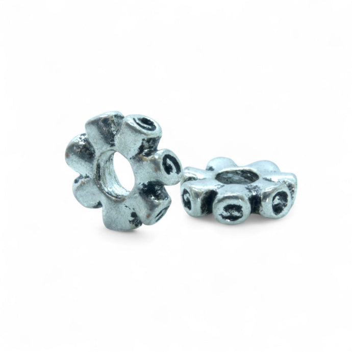 European Cog Bead 11mm x 3mm Silver - Affordable Jewellery Supplies
