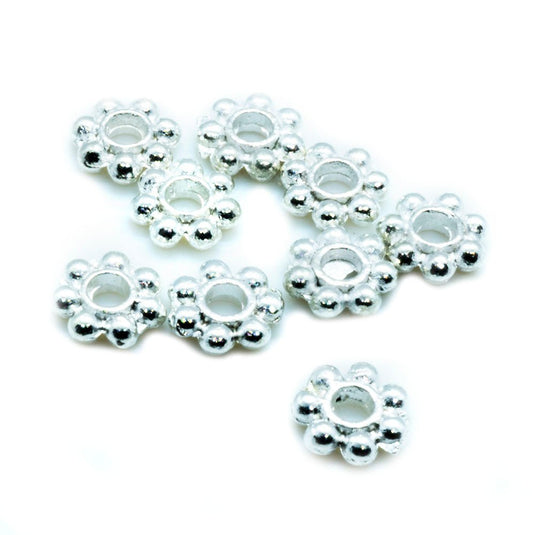 Beaded Rondelle 4mm x 1mm Silver Plated - Affordable Jewellery Supplies