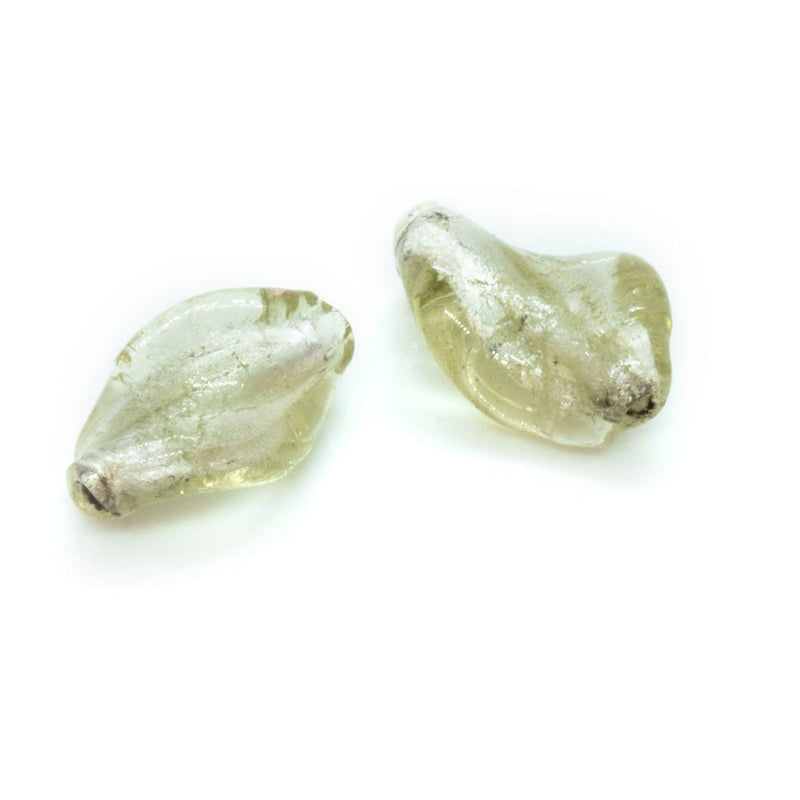 Load image into Gallery viewer, Lampworked Glass Twist Beads 18mm x 15mm Very light green - Affordable Jewellery Supplies
