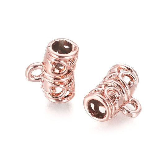 Curved Barrel Bead 12mm x 6mm Rose Gold - Affordable Jewellery Supplies