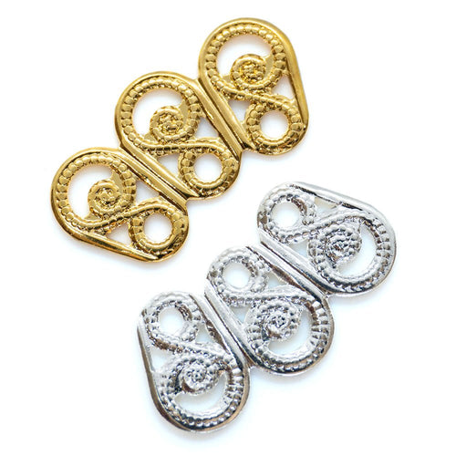 3 Row Filigree Cluster Finding 15mm x 8mm Gold - Affordable Jewellery Supplies