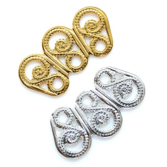 3 Row Filigree Cluster Finding 15mm x 8mm Gold - Affordable Jewellery Supplies