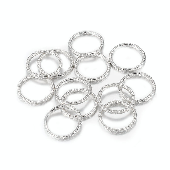Textured Linking Ring 15mm x 15mm Silver - Affordable Jewellery Supplies
