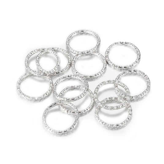 Textured Linking Ring 15mm x 15mm Silver - Affordable Jewellery Supplies