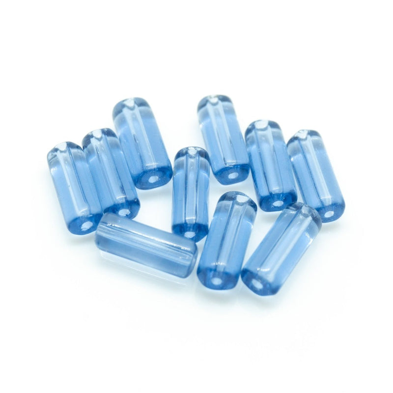 Load image into Gallery viewer, Glass Cylinder 9mm x 4mm Blue - Affordable Jewellery Supplies
