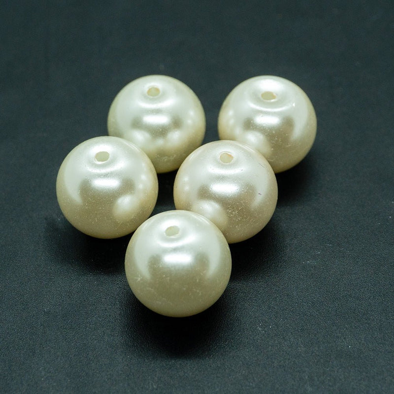 Load image into Gallery viewer, Pearlised Glass Pearl 12mm Antique White - Affordable Jewellery Supplies
