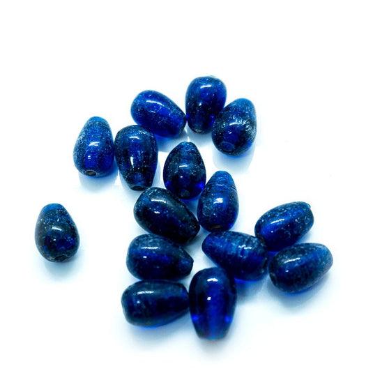 Translucent Glass Teardrop 10mm x 5mm Cobalt - Affordable Jewellery Supplies