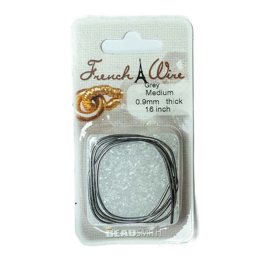 French Wire Medium 0.9mm x 40cm Grey - Affordable Jewellery Supplies