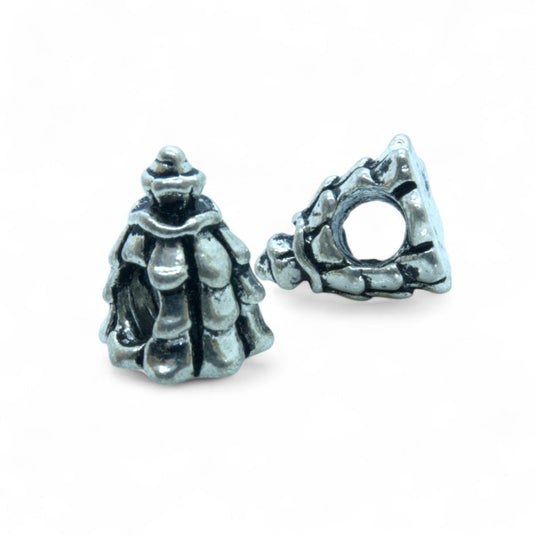 European Christmas Tree Bead 12.5mm x 10.5mm Silver - Affordable Jewellery Supplies