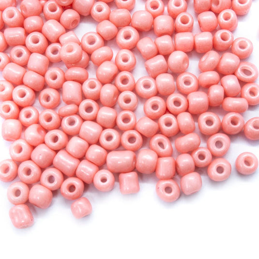Baking Glass Seed Beads 6/0 4 - 5mm x3 - 4mm Pink - Affordable Jewellery Supplies