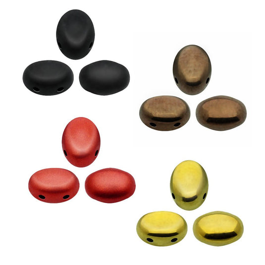Samos Par Puca 7 mm x 5 mm Jet Matte - Affordable Jewellery Supplies
