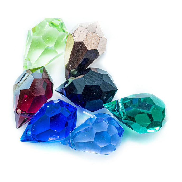 Czech Glass Faceted Drop 10mm x 6mm Chrysolite - Affordable Jewellery Supplies