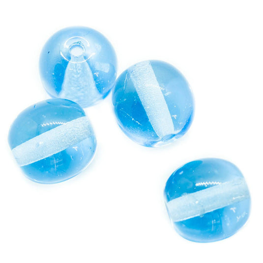 Czech Glass Druk Round 10mm Sapphire - Affordable Jewellery Supplies