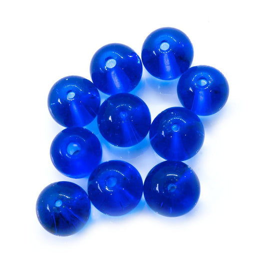 Czech Glass Druk Round 8mm Cobalt - Affordable Jewellery Supplies