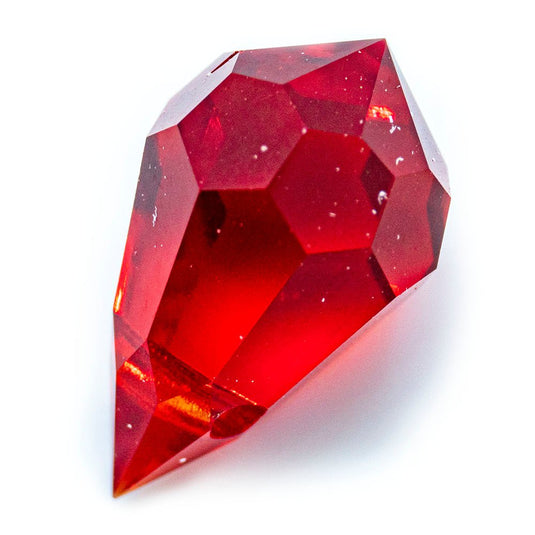 Czech Glass Faceted Drop 10mm x 6mm Light Siam - Affordable Jewellery Supplies