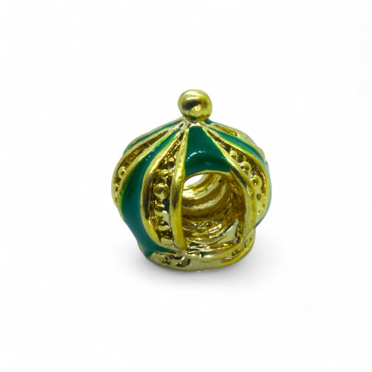 European Crown Bead 12.5mm x 10mm Green - Affordable Jewellery Supplies