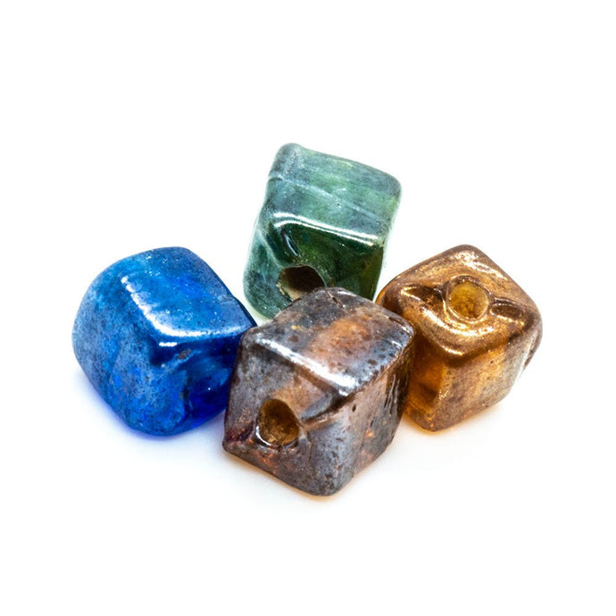 Glass Rectangle 6mm x 4mm Green - Affordable Jewellery Supplies
