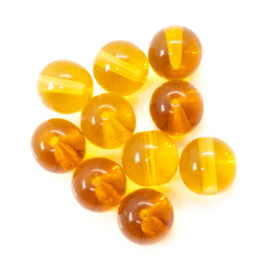 Czech Glass Druk Round 8mm Amber - Affordable Jewellery Supplies
