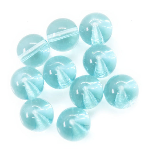 Czech Glass Druk Round 8mm Light Aqua - Affordable Jewellery Supplies