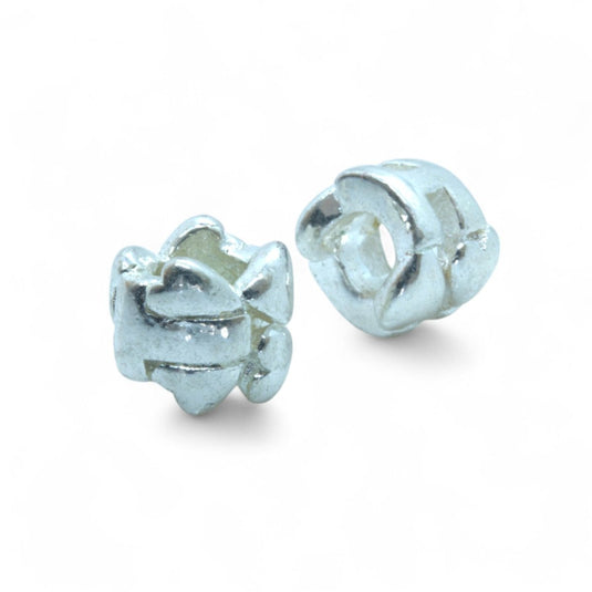 Silver Heart H European Bead 9mm x 8.5mm Silver - Affordable Jewellery Supplies