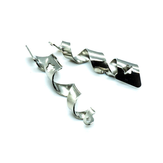 Metal Twist Beads 35mm x 10mm Silver - Affordable Jewellery Supplies