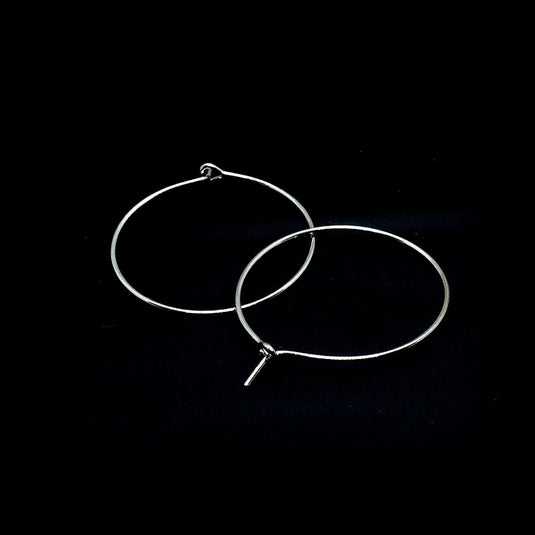 Wine Glass Charm Ring 25mm Silver - Nickel Free - Affordable Jewellery Supplies