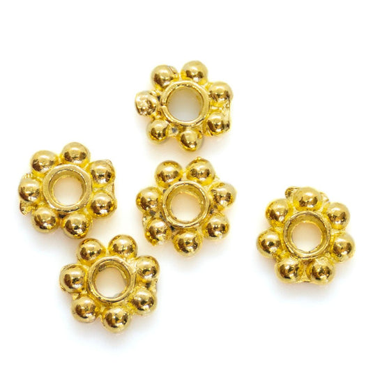 Beaded Rondelle Spacer Bead 4mm x 1mm Gold - Affordable Jewellery Supplies