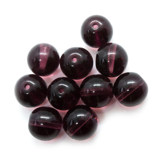 Czech Glass Druk Round 8mm Amethyst - Affordable Jewellery Supplies