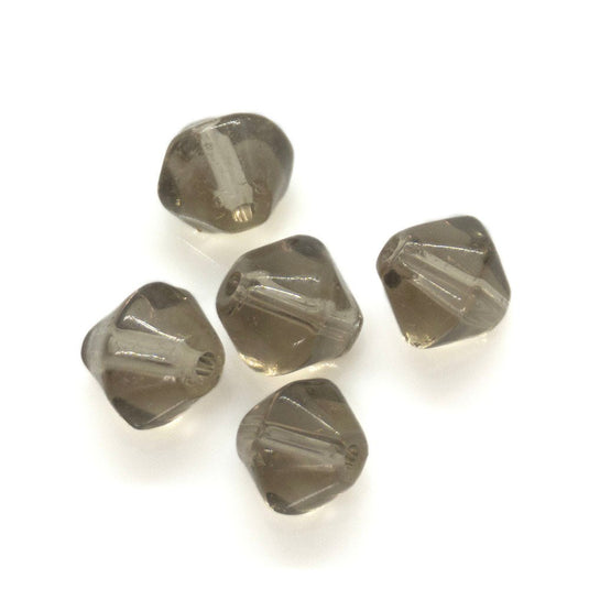 Crystal Glass Faceted Bicone 5mm Smokey Quartz - Affordable Jewellery Supplies