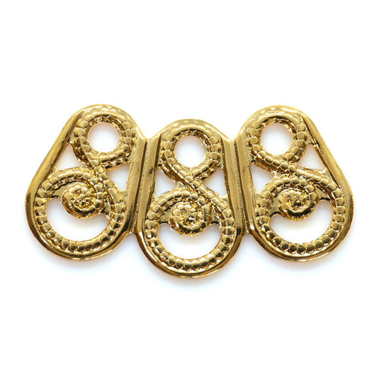 3 Row Filigree Cluster Finding 15mm x 8mm Gold - Affordable Jewellery Supplies