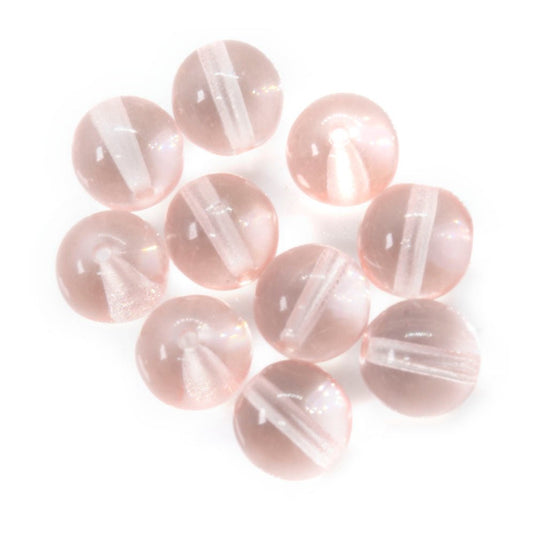 Czech Glass Druk Round 8mm Light Rose - Affordable Jewellery Supplies
